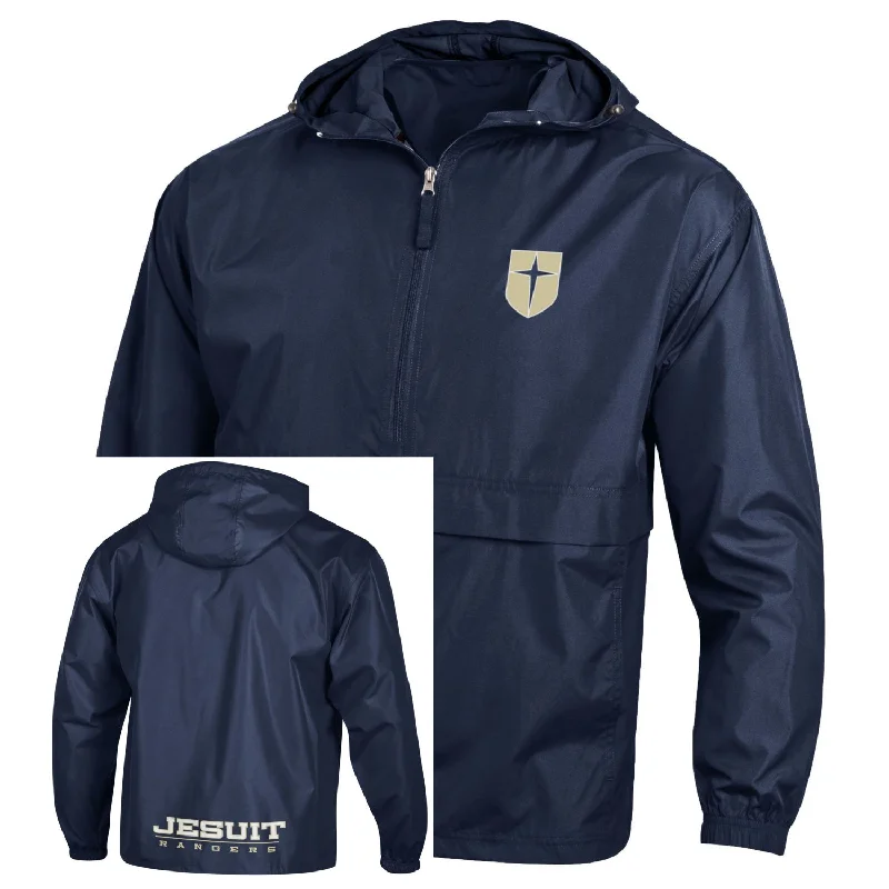 Men's breathable waxed jacket-Champion Packable 1/2 Zip Jacket (2 colors)