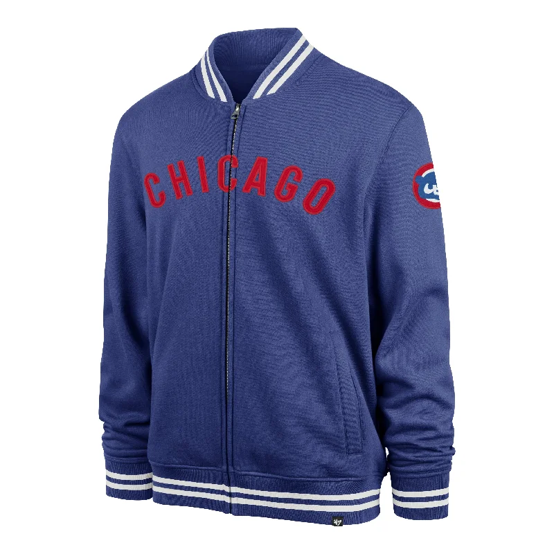 Men's casual suede jacket-CHICAGO CUBS COOPERSTOWN WAX PACK PRO CAMDEN '47 TRACK JACKET