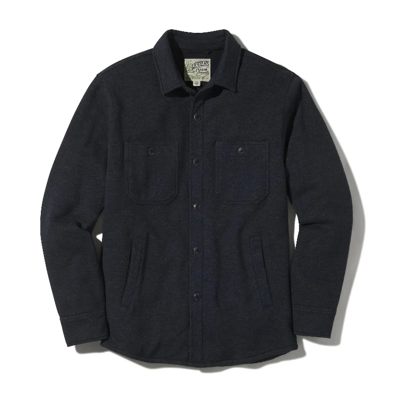 Men's classic sherpa jacket-Dunlop Waffle Lined Shirt Jacket - Blue Graphite