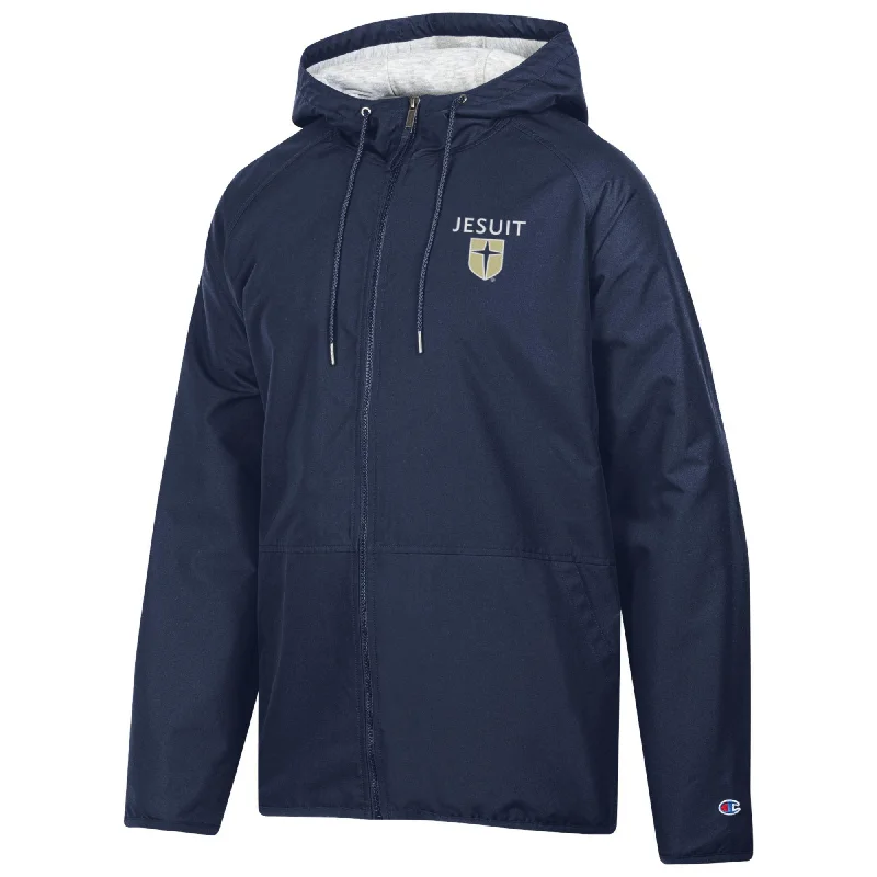 Men's waterproof shell jacket-Heavyweight Full Zip Jacket in Marine Navy