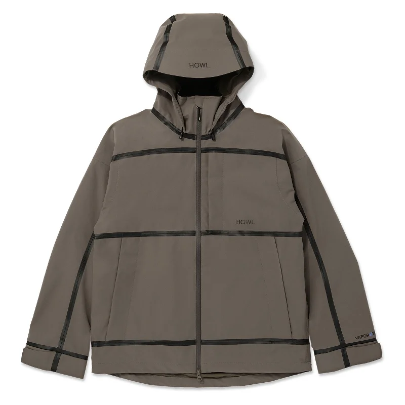 Men's lightweight anorak jacket-Howl Taped Jacket Mushroom