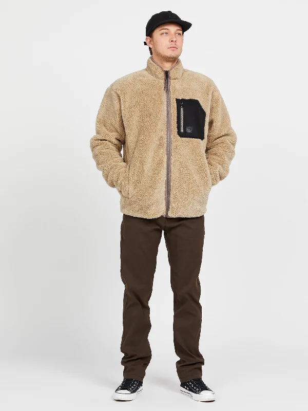 Men's modern barn jacket-Muzzer Fuzzar Zip Jacket - Khaki