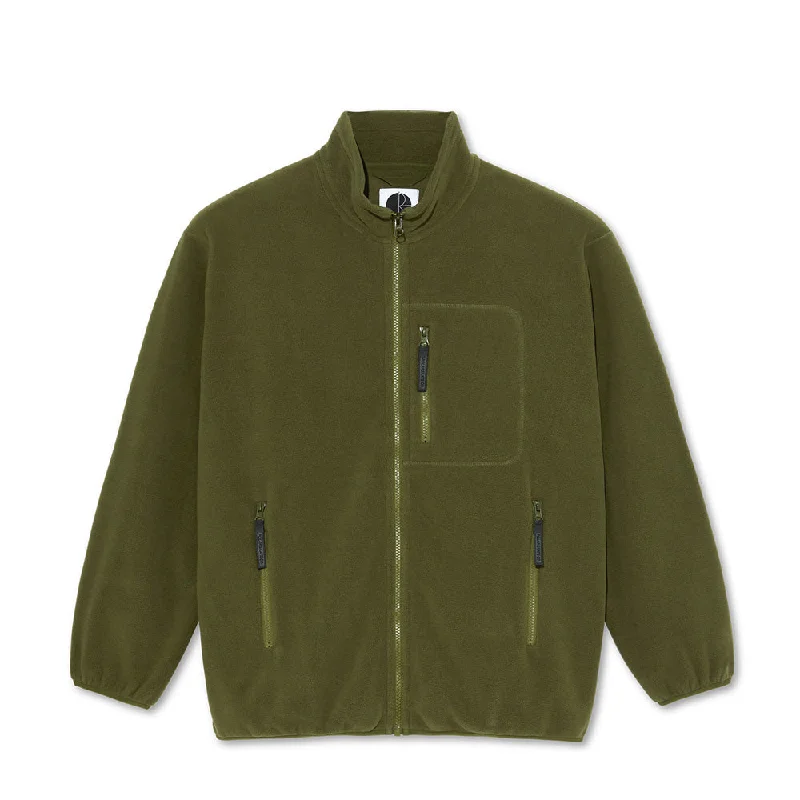 Men's insulated suede jacket-Polar Skate Co. Basic Fleece Jacket (Army Green)