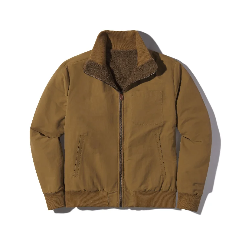 Men's breathable field jacket-Sherpa Reversible Full Zip Jacket  - Canteen