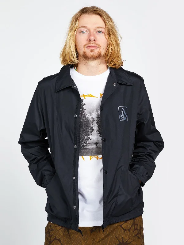 Men's casual anorak jacket-Skate Vitals Coach Jacket - Black