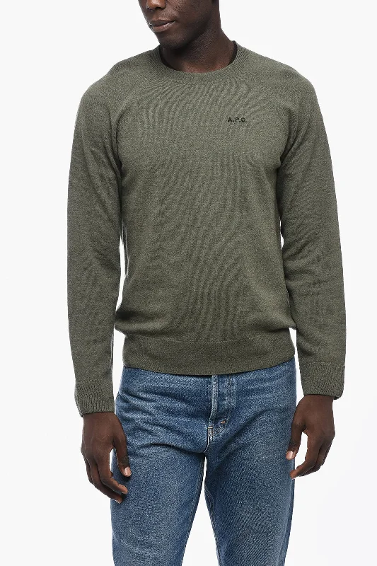 Men's breathable alpaca pullover-A.P.C. Virgin wool Crew-Neck Sweater