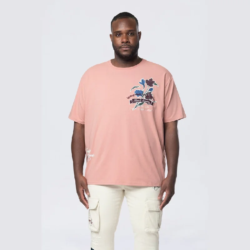 Men's short-sleeve versatile polo tee-Big and Tall - Run & Escape SS Tee - Ash Rose