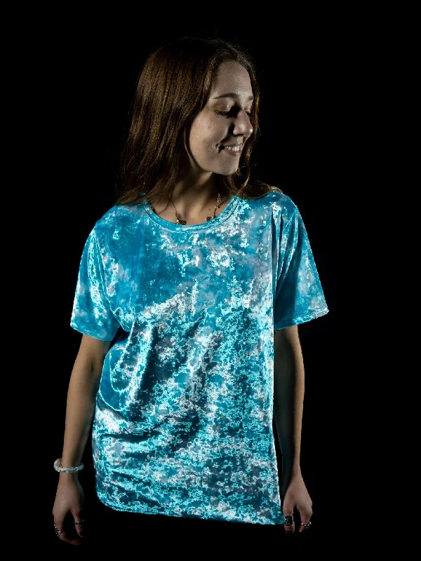 Men's short-sleeve casual mesh shirt-Blue Tie Dye Unisex Crew