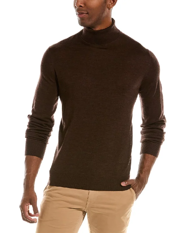 Men's classic mock pullover-Bruno Magli Merino Wool Turtleneck Sweater