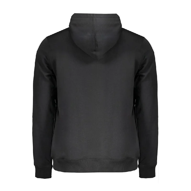 Men's casual mock cardigan-Calvin Klein Black Cotton Men's Sweater