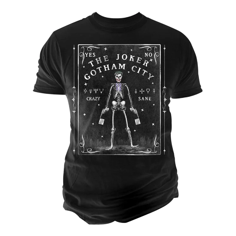 Men's short-sleeve bright pattern top-Changes Mens Joker Skeleton Tarot Graphic T-Shirt, Black, Small