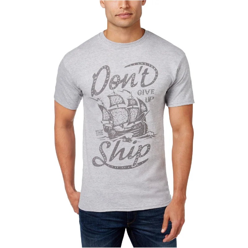 Men's short-sleeve vintage wash tee-Club Room Mens Don't Give Up Graphic T-Shirt