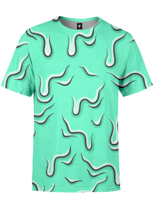 Men's short-sleeve relaxed graphic top-Drippy (Teal) Unisex Crew