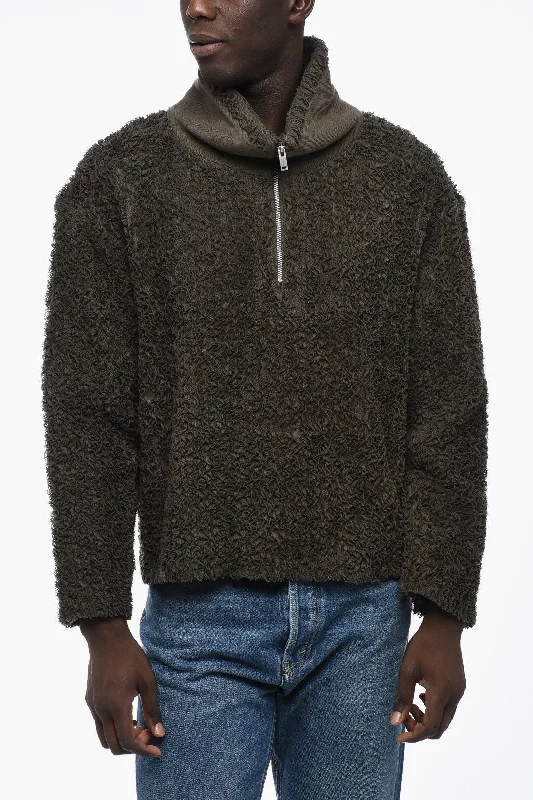 Men's trendy textured pullover-Craig Green Textured Cotton Sweater with Half Zip