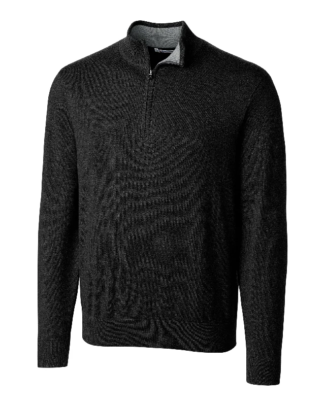 Men's thick shawl pullover-Cutter & Buck Lakemont Tri-Blend Mens Quarter Zip Pullover Sweater