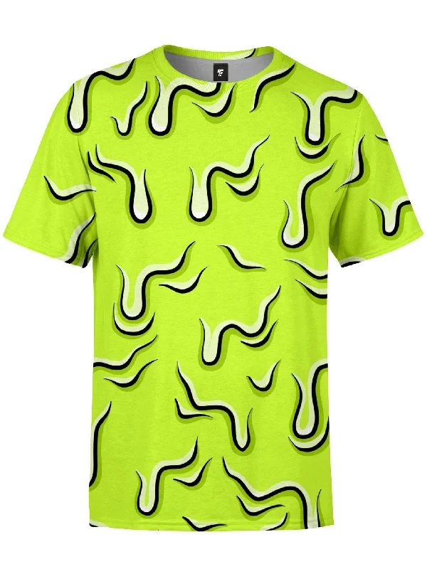 Men's short-sleeve relaxed beach shirt-Drippy (Green) Unisex Crew