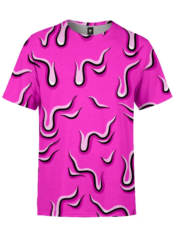 Men's short-sleeve anti-odor graphic top-Drippy (Pink) Unisex Crew