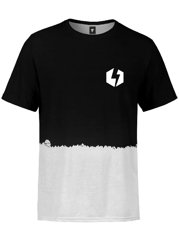 Men's short-sleeve vintage wash tee-Electro Bolt (B&W) Unisex Crew