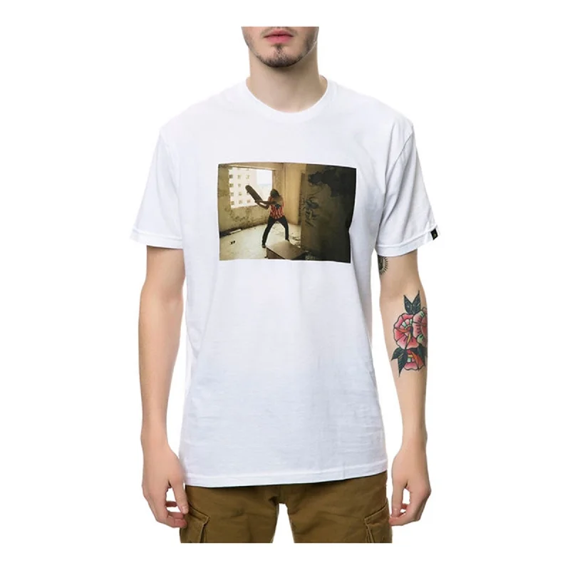 Men's short-sleeve rugged logo top-Emerica. Mens The Hsu Made Nardo Photo Graphic T-Shirt, White, Small