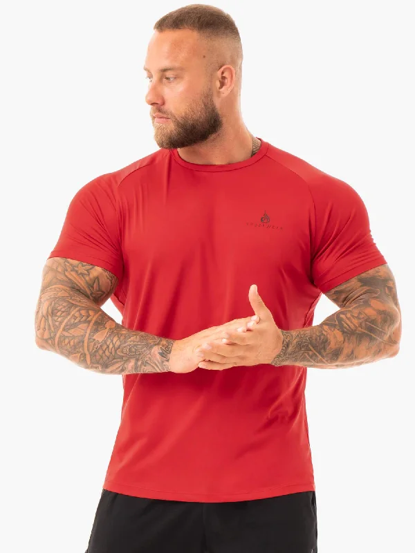 Men's short-sleeve breathable pattern shirt-Breeze T-Shirt - Red