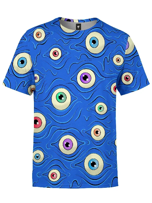 Men's short-sleeve subtle graphic top-Eyes Unisex Crew