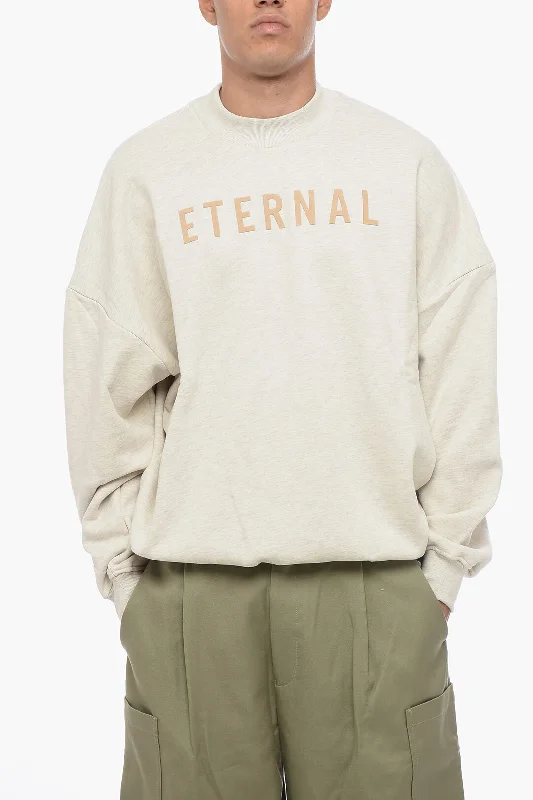 Men's soft textured cardigan-Fear Of God Solid Color ETERNAL Crew-neck Sweater