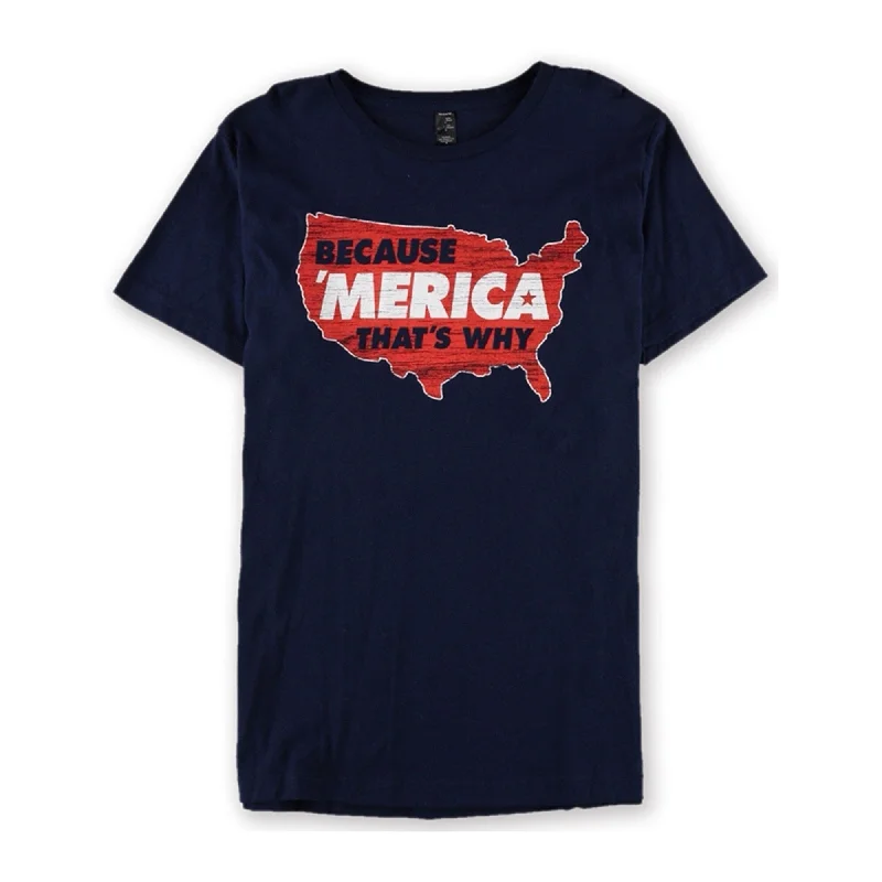 Men's short-sleeve soft jersey shirt-Fifth Sun Mens Because 'Merica Graphic T-Shirt, Blue, Medium