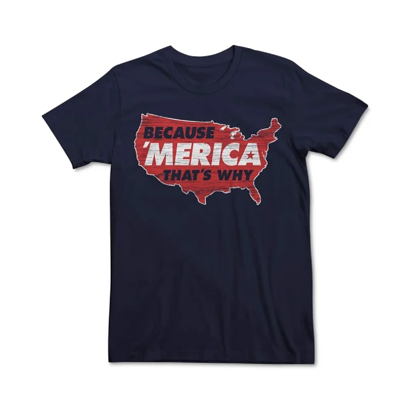 Men's short-sleeve quick-dry graphic top-Fifth Sun Mens Because 'Merica That's Why Graphic T-Shirt