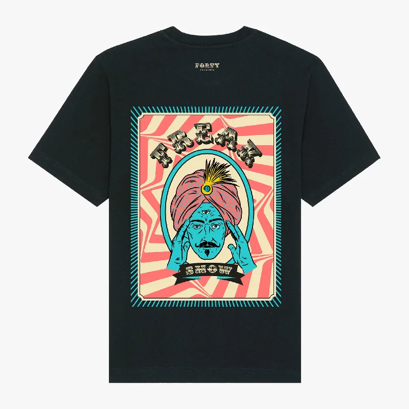 Men's short-sleeve tropical vibe tee-Freakshow Zoltar Tee (Black)