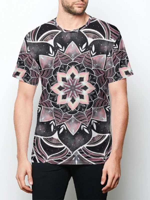 Men's short-sleeve subtle graphic top-Galactic Rose Unisex Crew