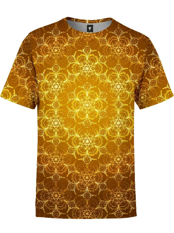 Men's short-sleeve stylish pocket tee-Golden Lotus Unisex Crew