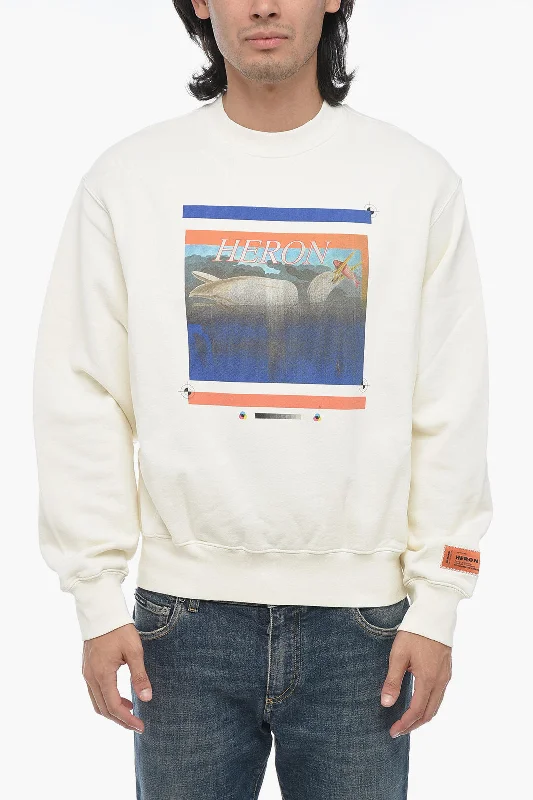 Heron Preston Printed Brushed Cotton Crewneck Sweater