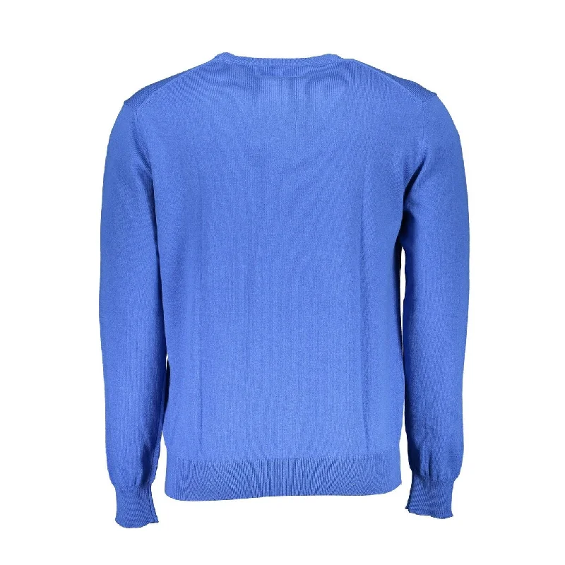 Men's soft shawl pullover-La Martina Blue Cotton Men Men's Sweater