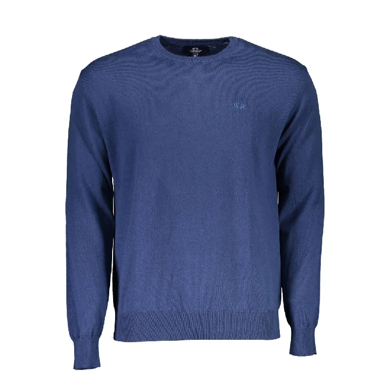 Men's breathable alpaca sweater-La Martina Blue Cotton Men Men's Sweater