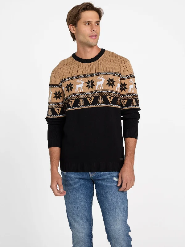 Men's soft shawl cardigan-Lake Fair Isle Sweater