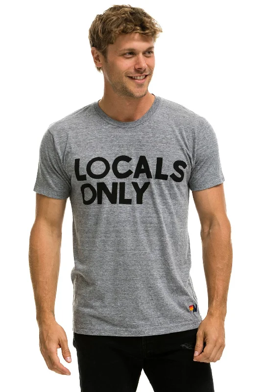 Men's short-sleeve cool mesh tee-LOCALS ONLY TEE - HEATHER GREY