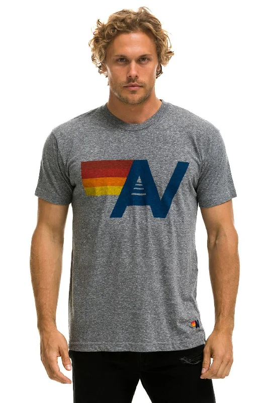 Men's short-sleeve versatile graphic tee-LOGO TEE - HEATHER GREY