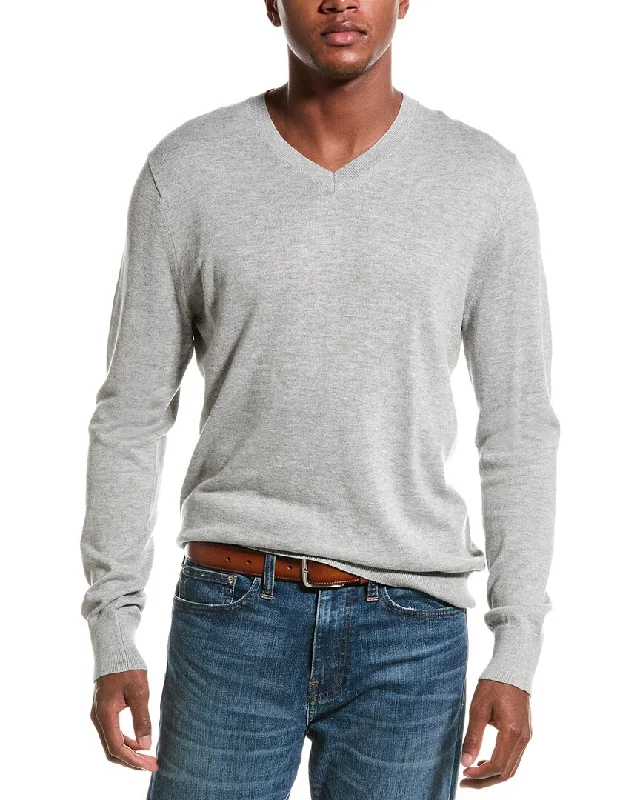 Men's trendy rib sweater-Magaschoni V-Neck Sweater