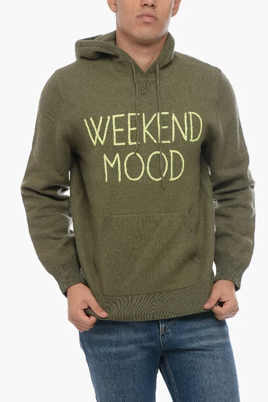 Men's lightweight alpaca sweater-MC2 Saint Barth Wool WEEKEND MOOD Sweater with Hood