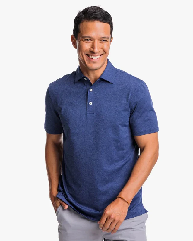 Men's short-sleeve relaxed beach shirt-Men's Brrreeze Heather Performance Polo Shirt