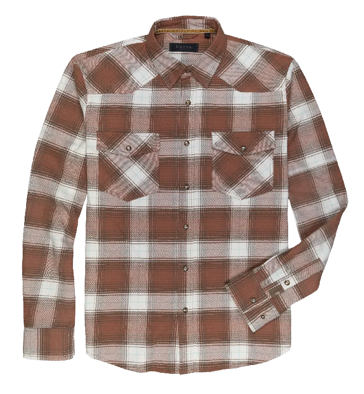 Men's short-sleeve bamboo fabric top-Men's Dutton Snap Button Flannel