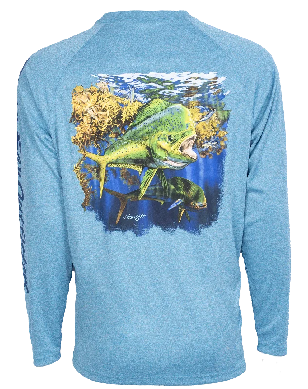 Men's short-sleeve travel-friendly tee-Men's Hook M' Mahi 3 Long Sleeve Shirt