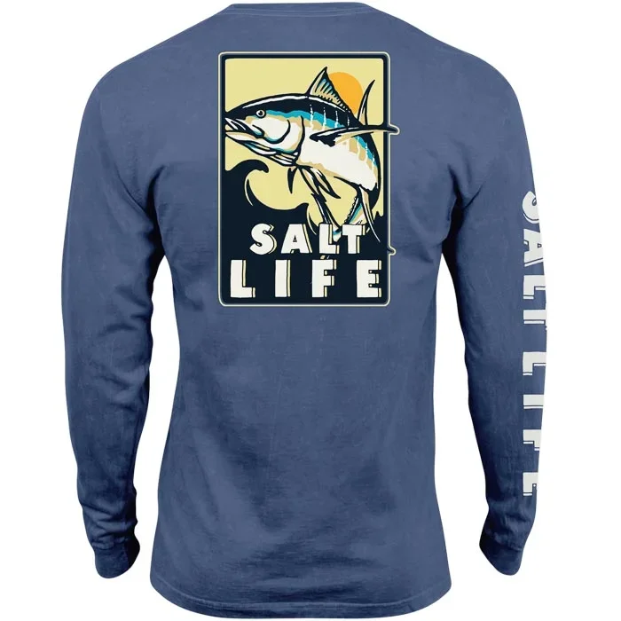 Men's short-sleeve bright pattern top-Men's Kahuna Tuna Long Sleeve Tee