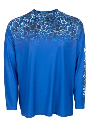 Men's short-sleeve soft bamboo shirt-Men's Octocoral Sublimated Long Sleeve Crew