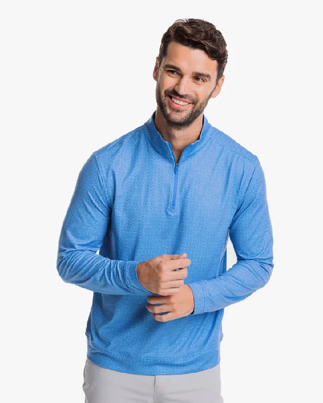 Men's short-sleeve sporty graphic shirt-Men's Pine Ridge Print Cruiser Quarter Zip Pullover