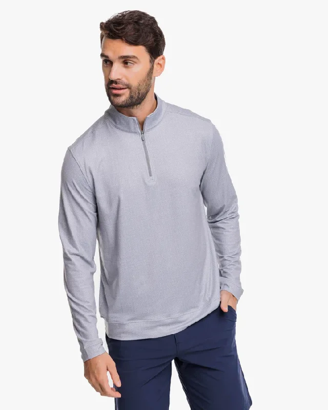 Men's short-sleeve textured fabric shirt-Men's Pine Ridge Print Cruiser Quarter Zip Pullover