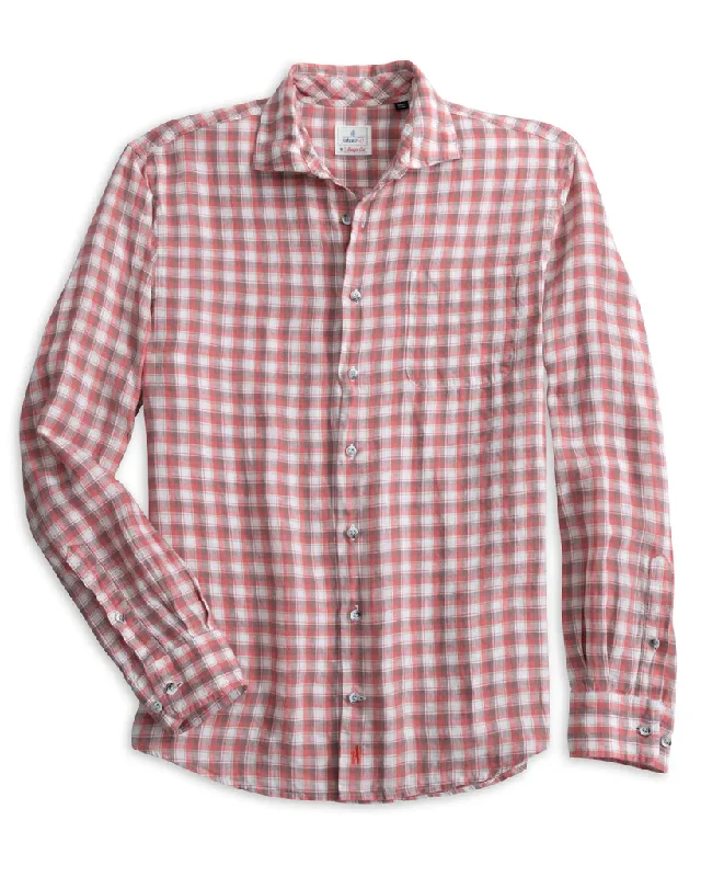 Men's short-sleeve versatile stripe top-Men's Rogan Check Sport Shirt