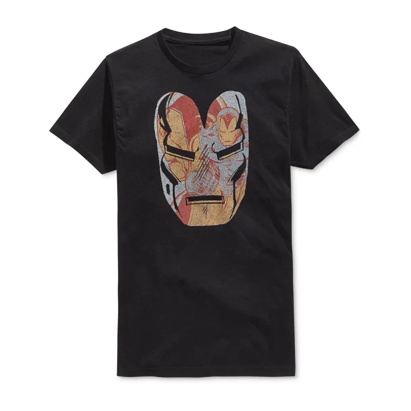 Men's short-sleeve tie-dye shirt-Mighty Fine Mens Iron Man Face Graphic T-Shirt