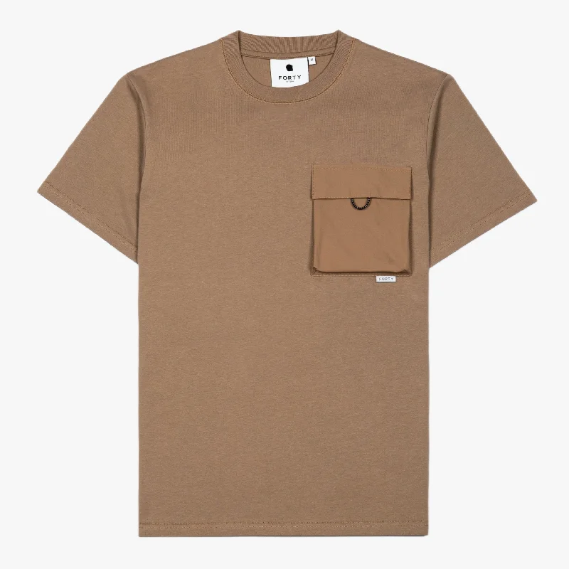 Men's short-sleeve casual mesh top-004 Tee (Peanut)