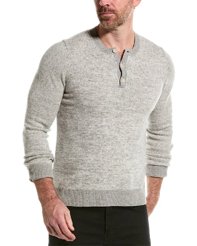 Men's thick mock neck sweater-NAADAM Marled Wool & Cashmere-Blend Henley